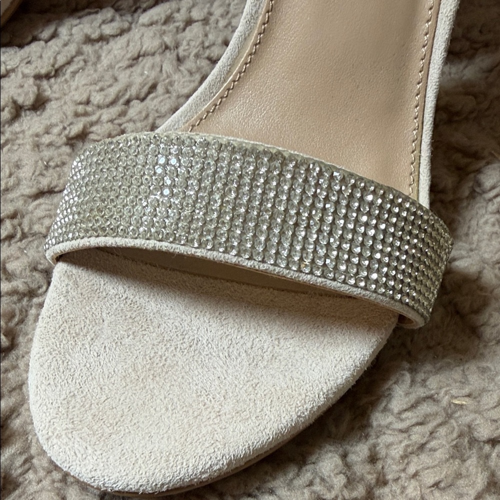 Steve Madden Cream Rhinestone Heels - Picture 4 of 13
